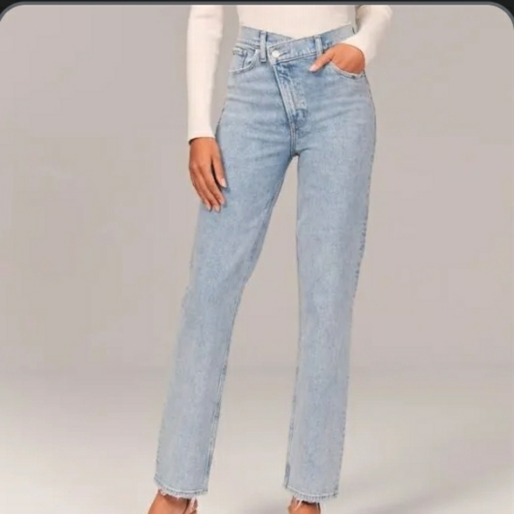 Abercrombie & Fitch 90s Straight Ultra High Rise Jeans Curve Love Size 25/ 0 S